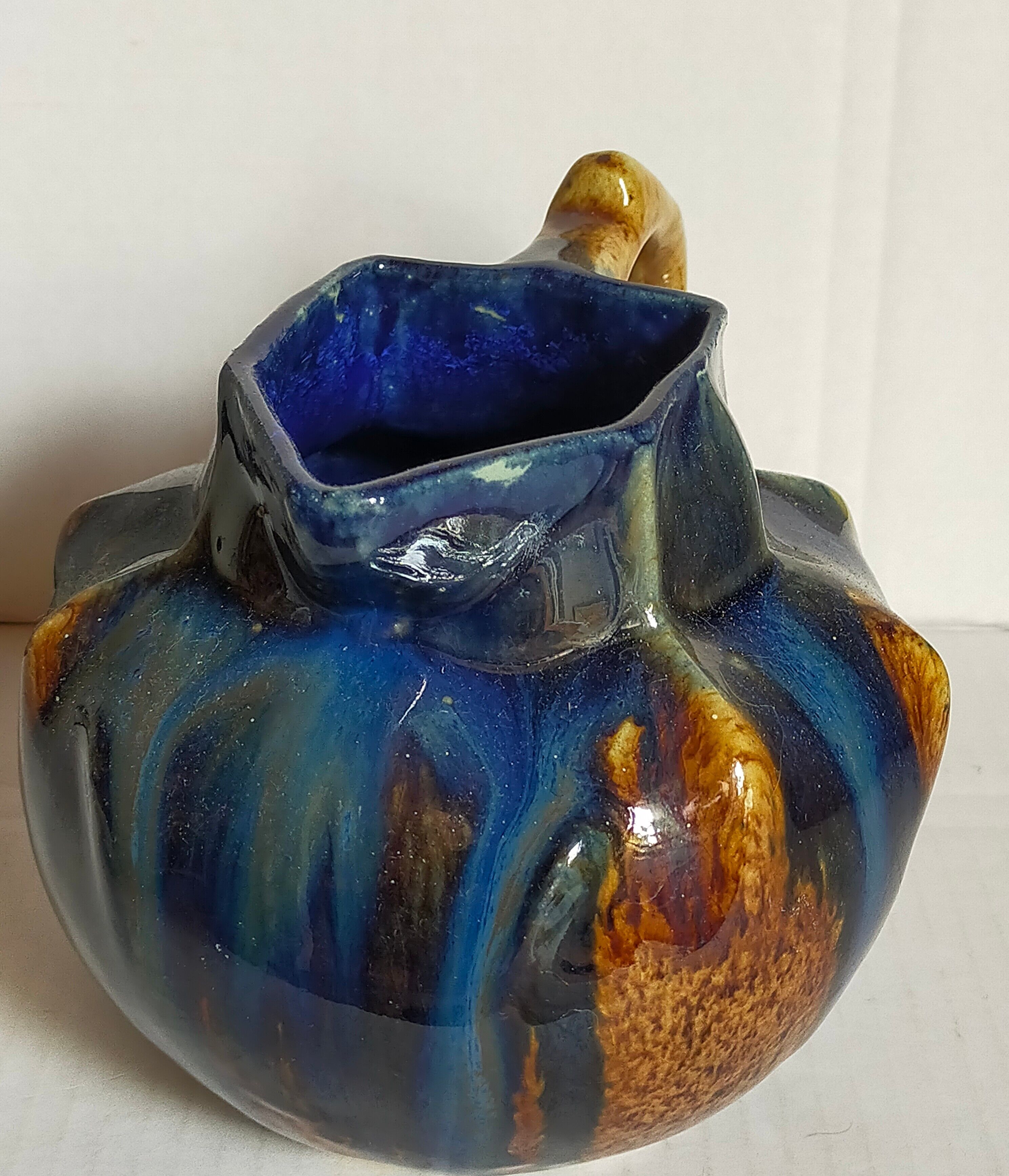 Art nouveau pitcher enamelled earth early twentieth century