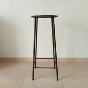 Brutalist high stool from the 1960s in solid steel.