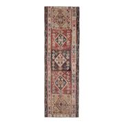 1970s Turkish Oushak Handmade Wool Cotton Red Runner Rug 131x354