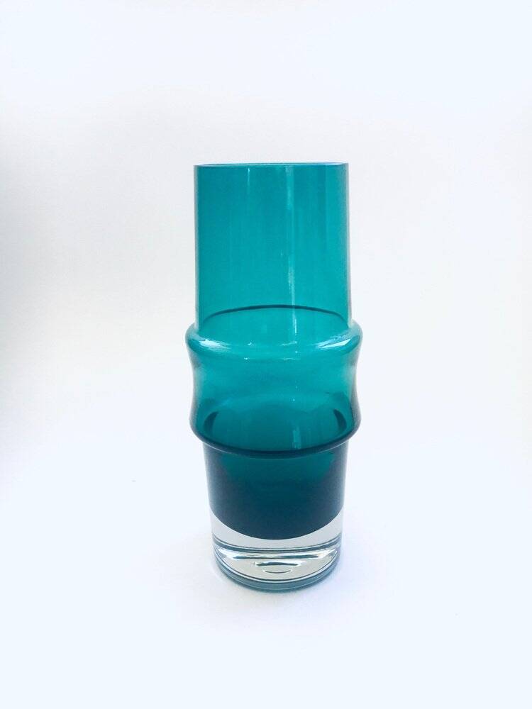 Extra Large Mid-Century Scandinavian Green Glass Vase by Tamara Aladin for Riihimaki, 1960s