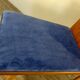 Bench Norwegian Phone Teak and blue fabric, Vintage Scandinavian 1970s