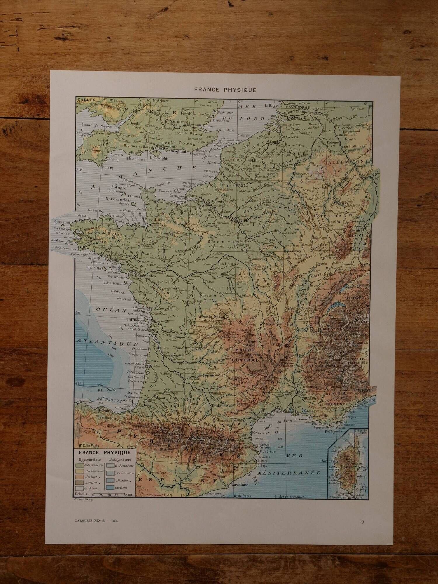 Original lithograph on France (physics + agricultural and forestry)