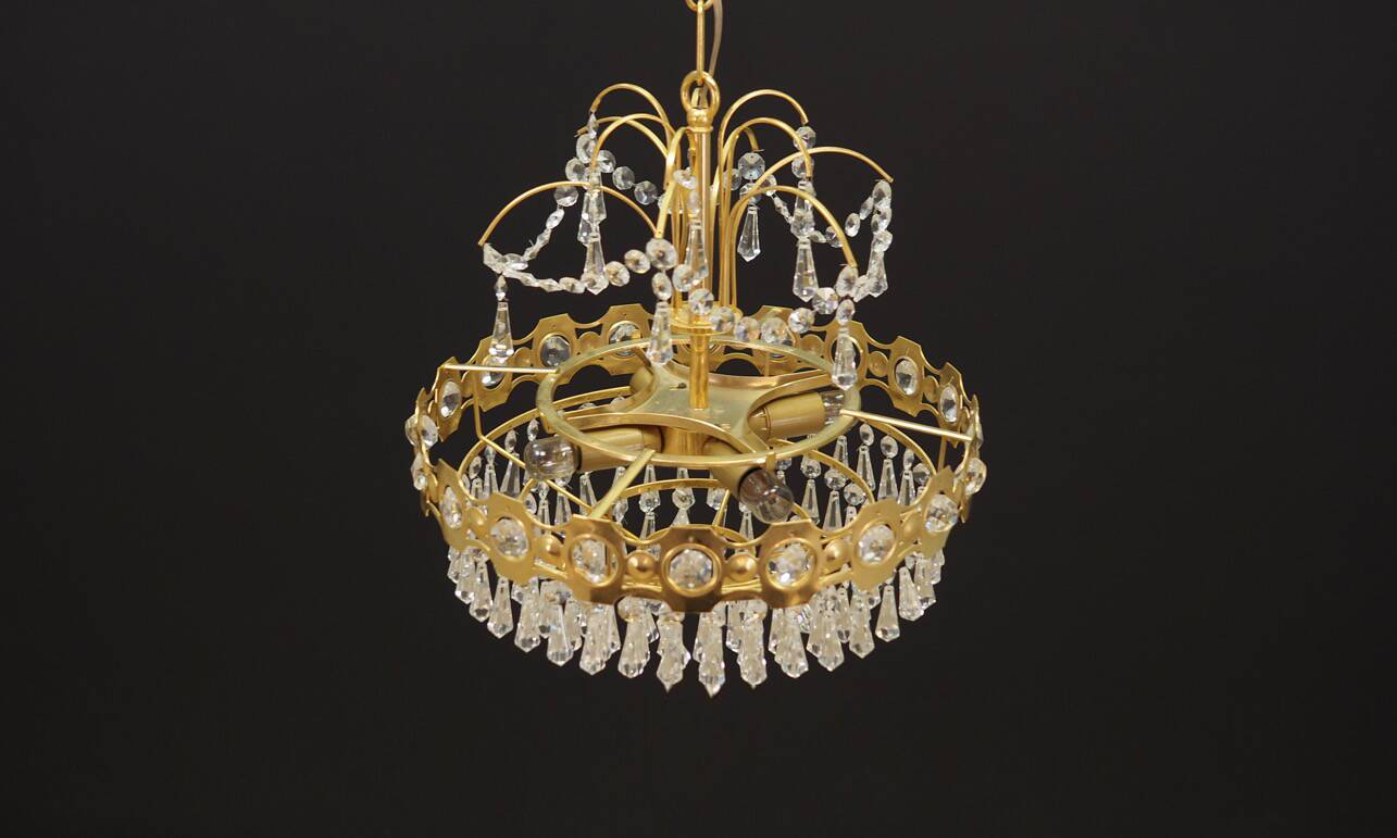 Brass chandelier, Danish design, 1970s, production: Denmark
