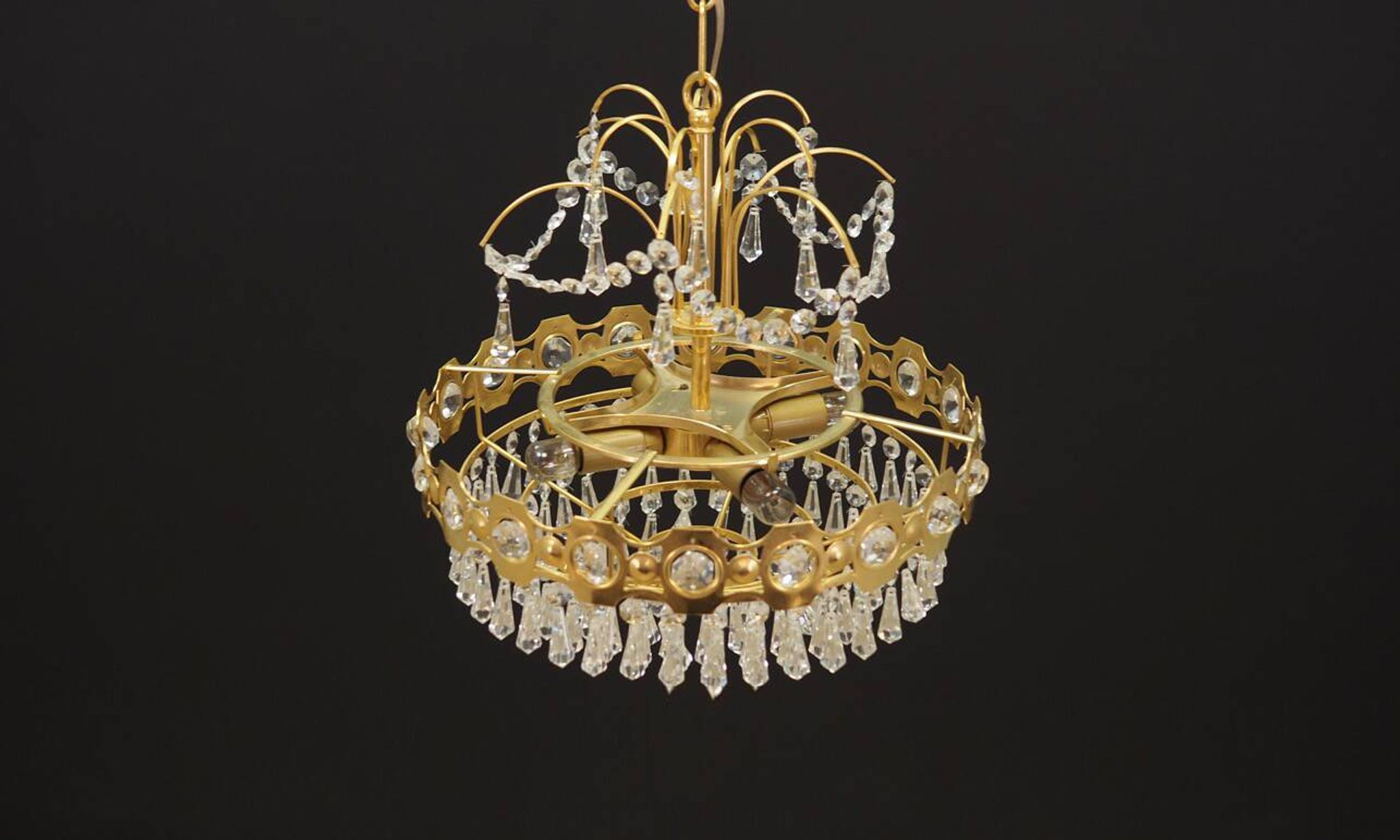 Brass chandelier, Danish design, 1970s, production: Denmark