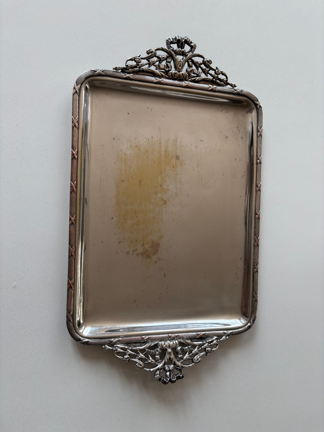 Small silver-plated letter tray