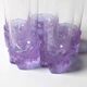 Set of 5 Vintage Lilac Tumblers / LACS Kristallglas / Italy / 1970s