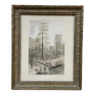 original framed watercolor
