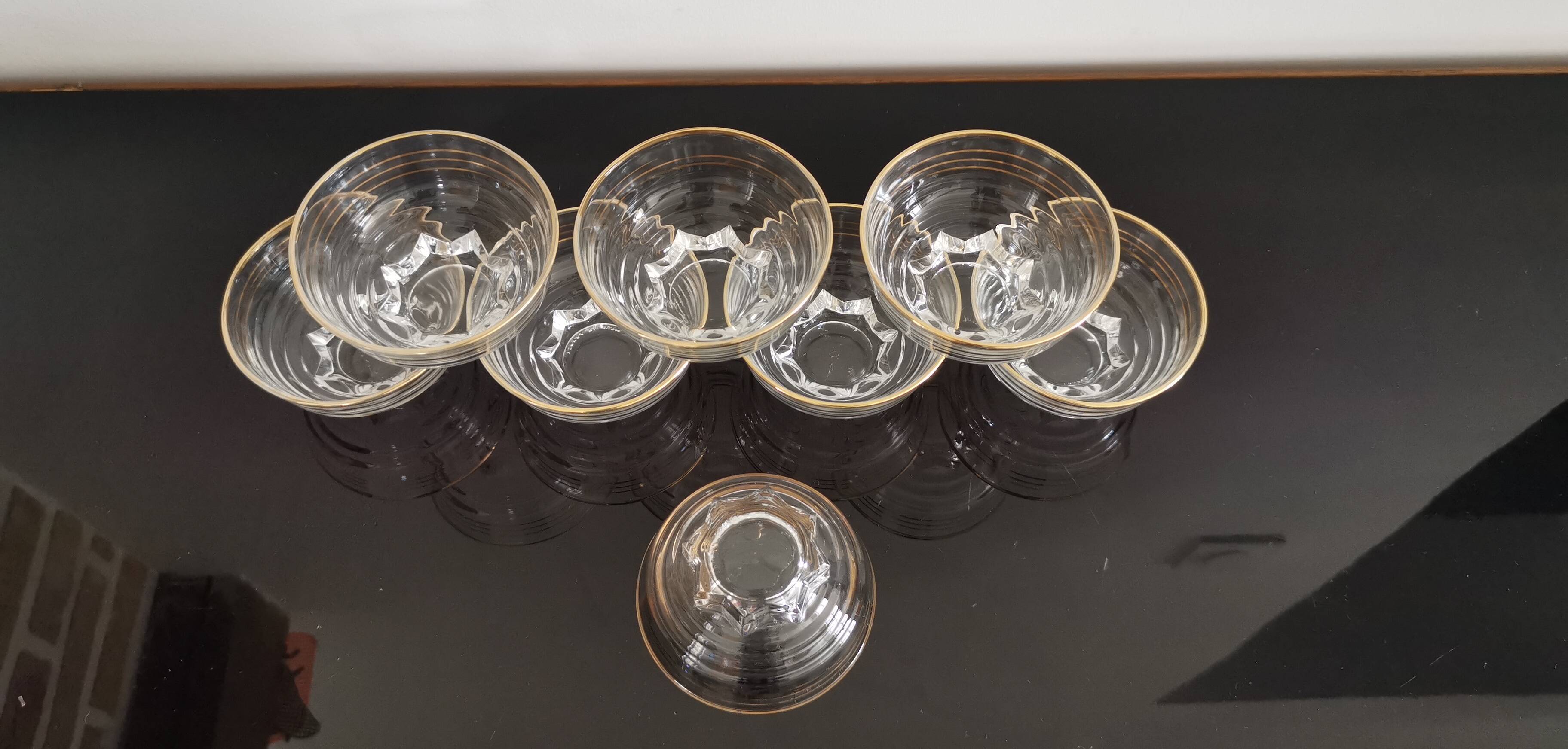 Champagne cups glassware from the Chapelle St Mesmin 30s