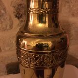 Yellow copper vase signed gbn art deco