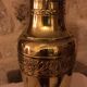 Yellow copper vase signed gbn art deco