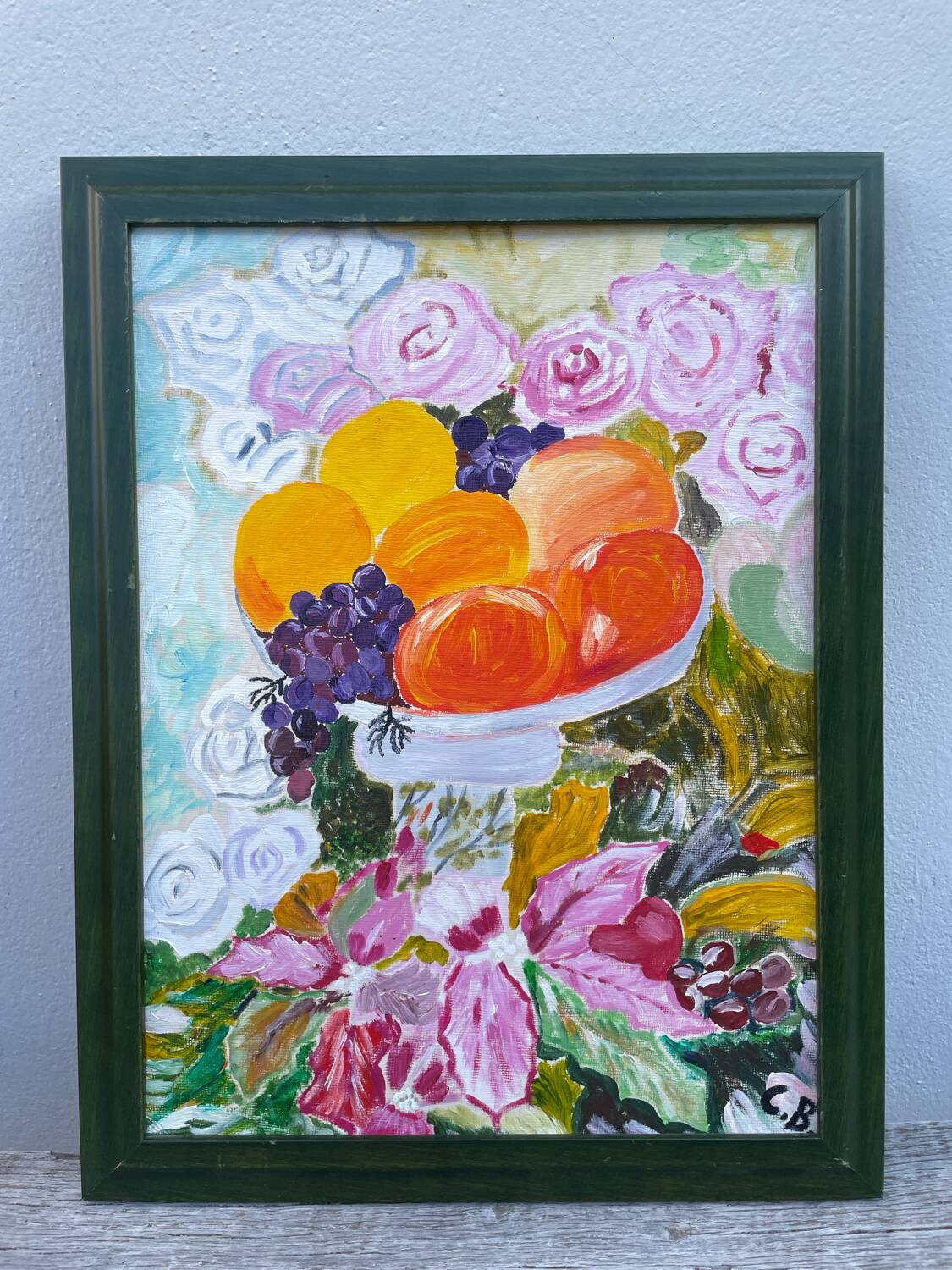 Peinture bouquet de fleurs tableau signé