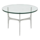 Knut HESTERBERG Round coffee table in glass and polished aluminium
