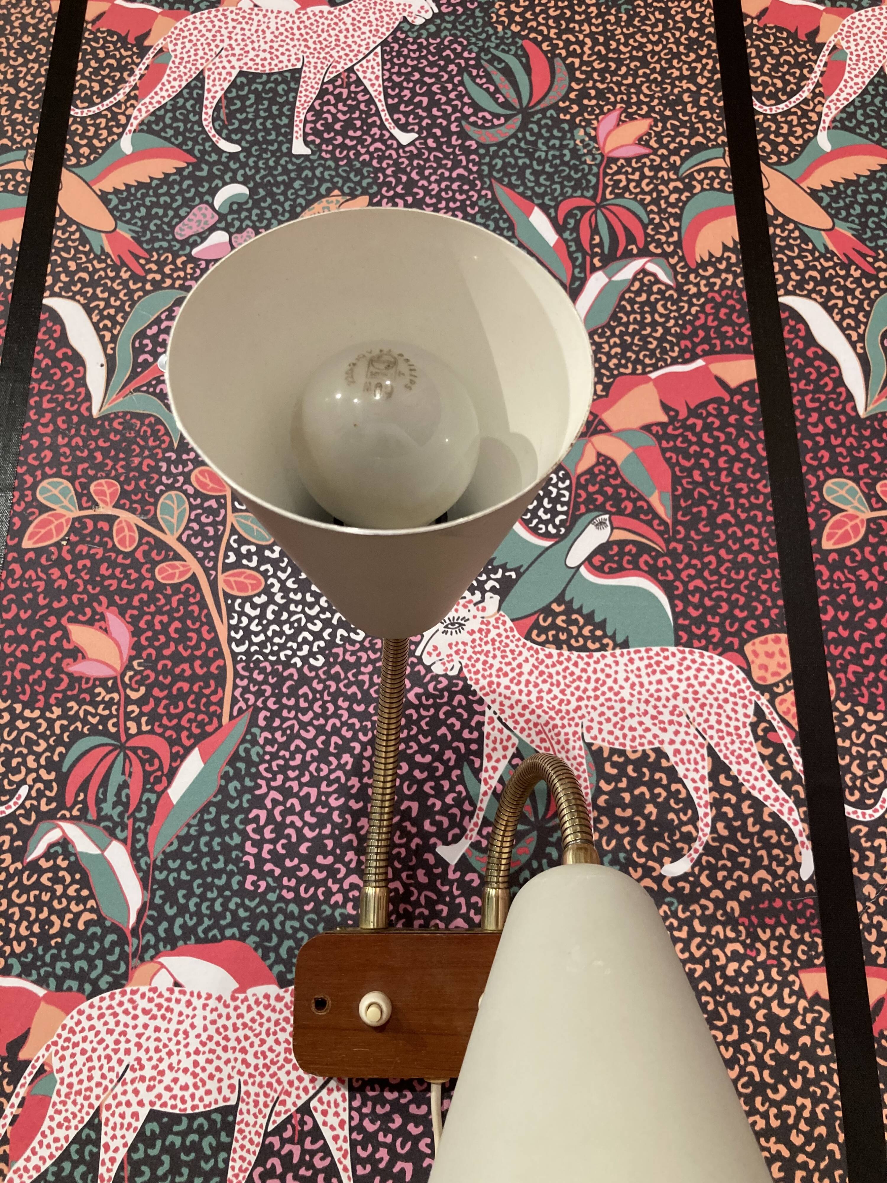 Large double wall light, Scandinavian design, 1950s