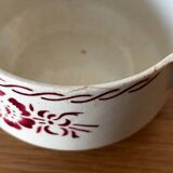 Vintage old sauceboat with pink flowers in St Amand