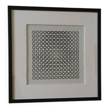 Tableau Vintage Art Optique - Victor Vasarely - Museum Finish - 40x40