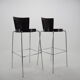 Midcentury chrome and wood bar stools by Ton, Czechoslovakia, 1980s