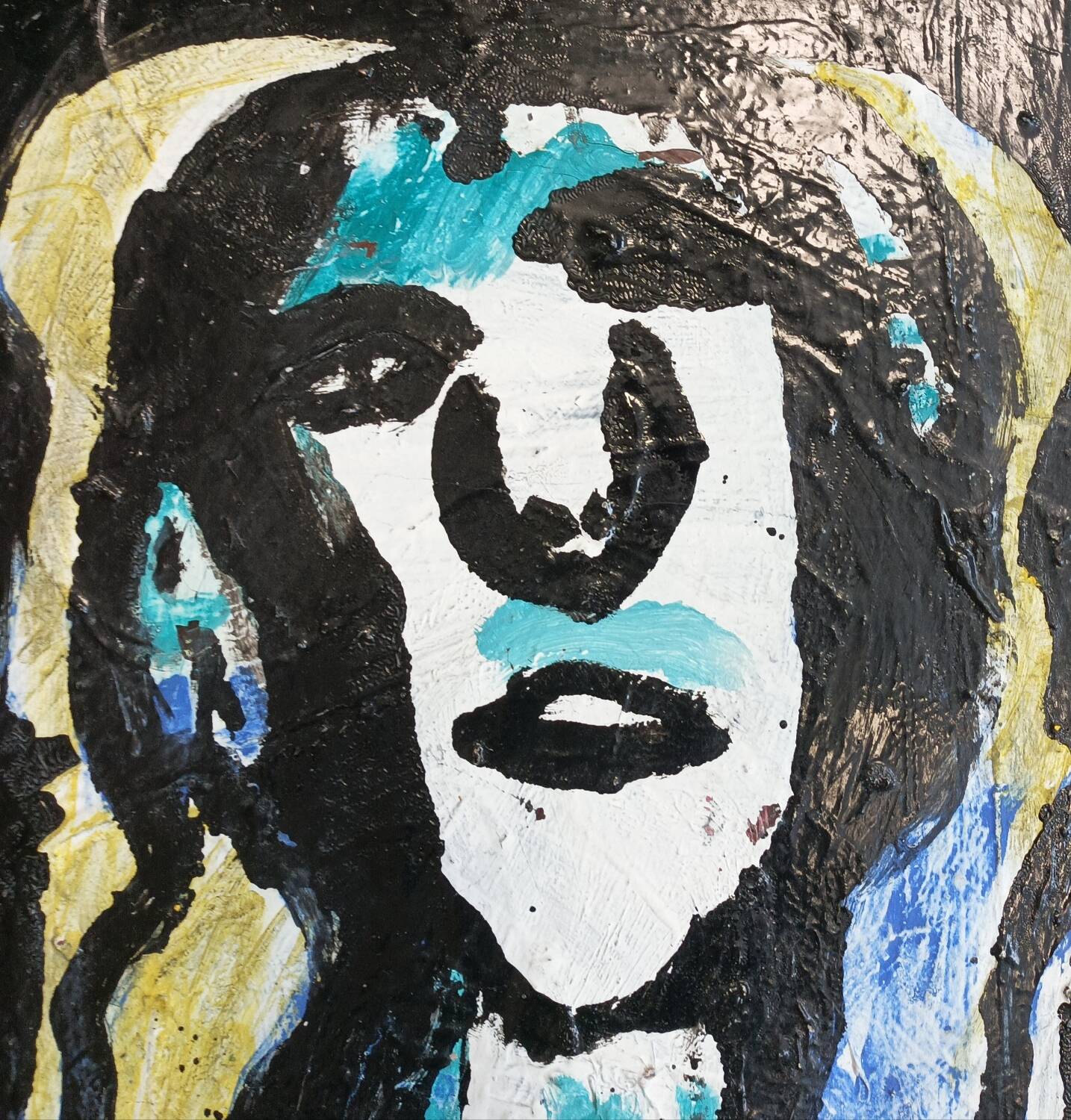 Michel Chapuis, acrylic on canvas, expressionist, brutalist, 1997