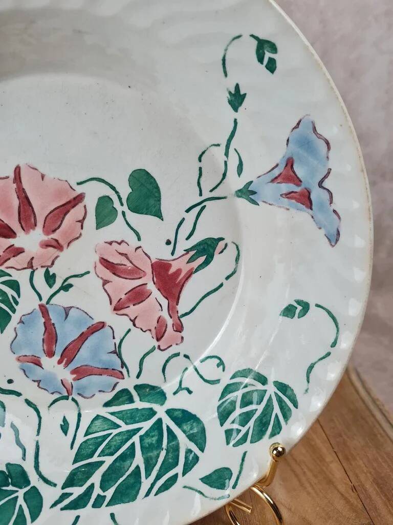 Antique Gien deep plate – floral pattern