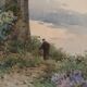 Old painting signed Angelos Giallinas, watercolour on paper from the 1800s.