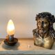 Lampe  bronze Christ signé L. Artaux