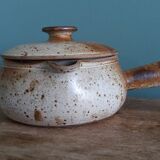 Caquelon couvert soupière en grès de Puisaye signé Jean-Pierre Prud’homme
