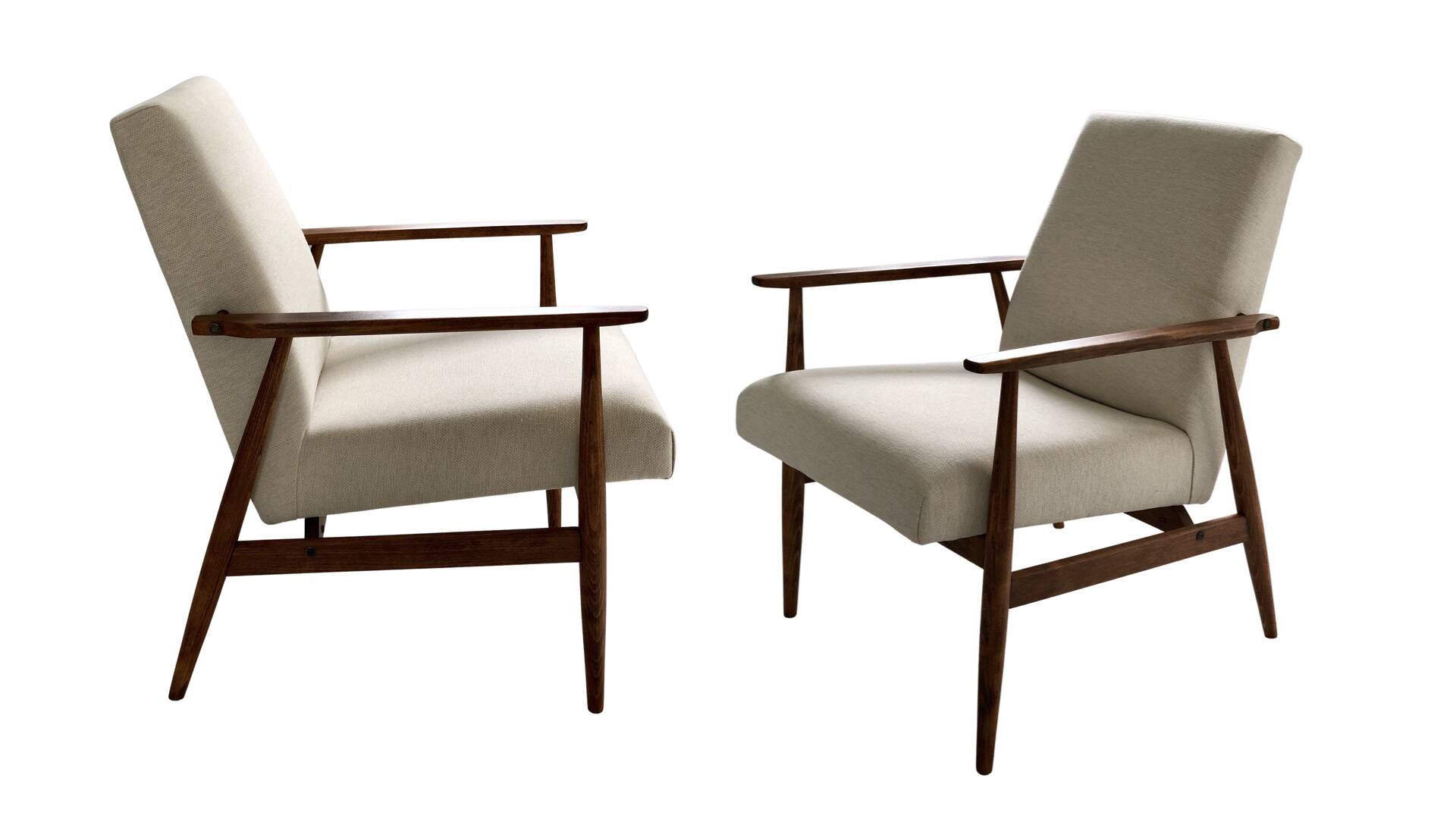 Mid-century beige armchairs by Henryk Lis, 1960s, set of 2