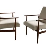 Mid-century beige armchairs by Henryk Lis, 1960s, set of 2
