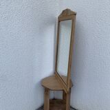 Art Deco mirror bevelled raw oak 1930