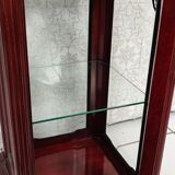 Showcase low glass beveled exotic wood