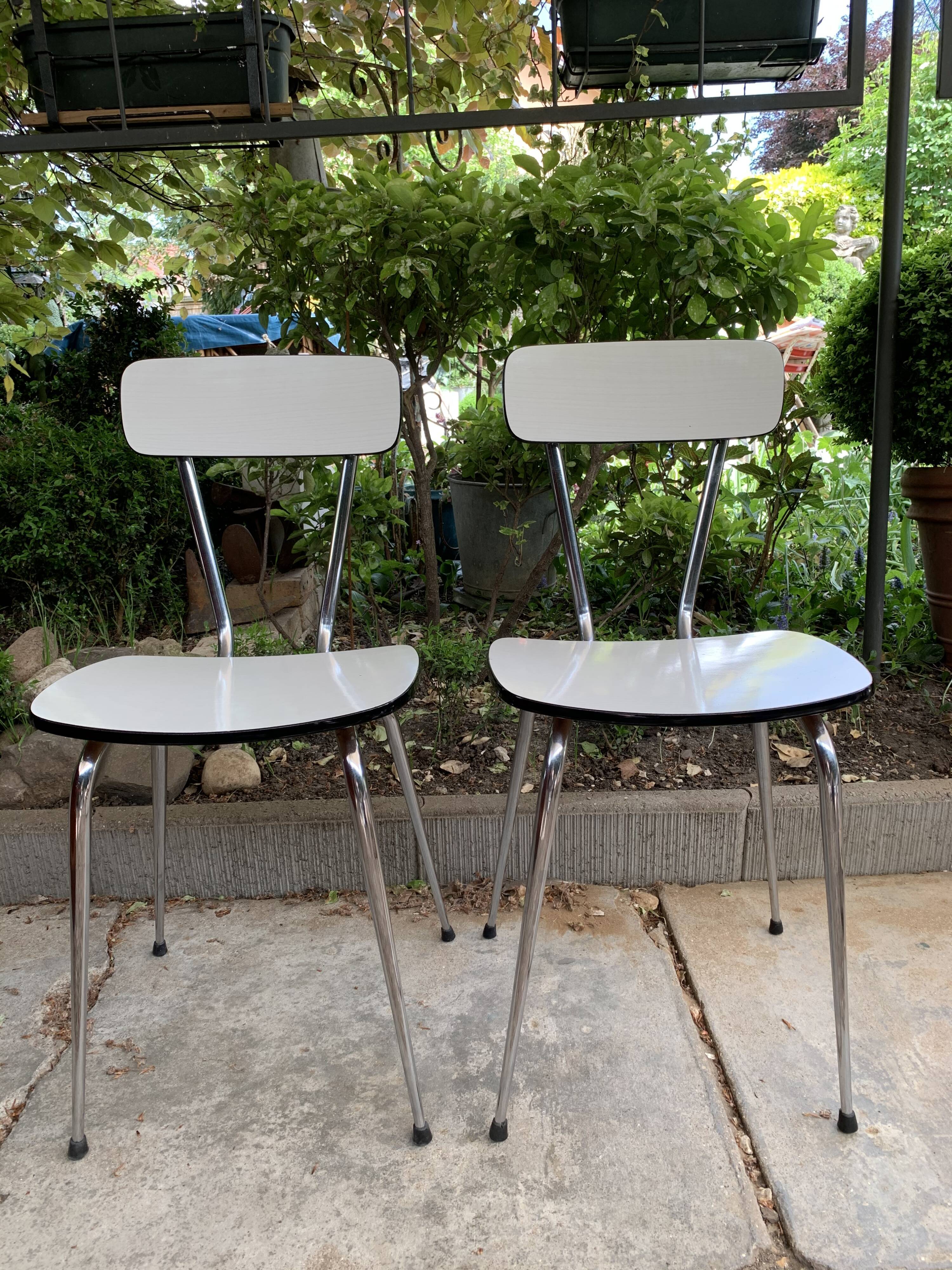White formica chairs