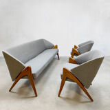 Midcentury scandinavian design lounge set sofa armchairs