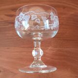 7 champagne coupes, vintage glass coupes