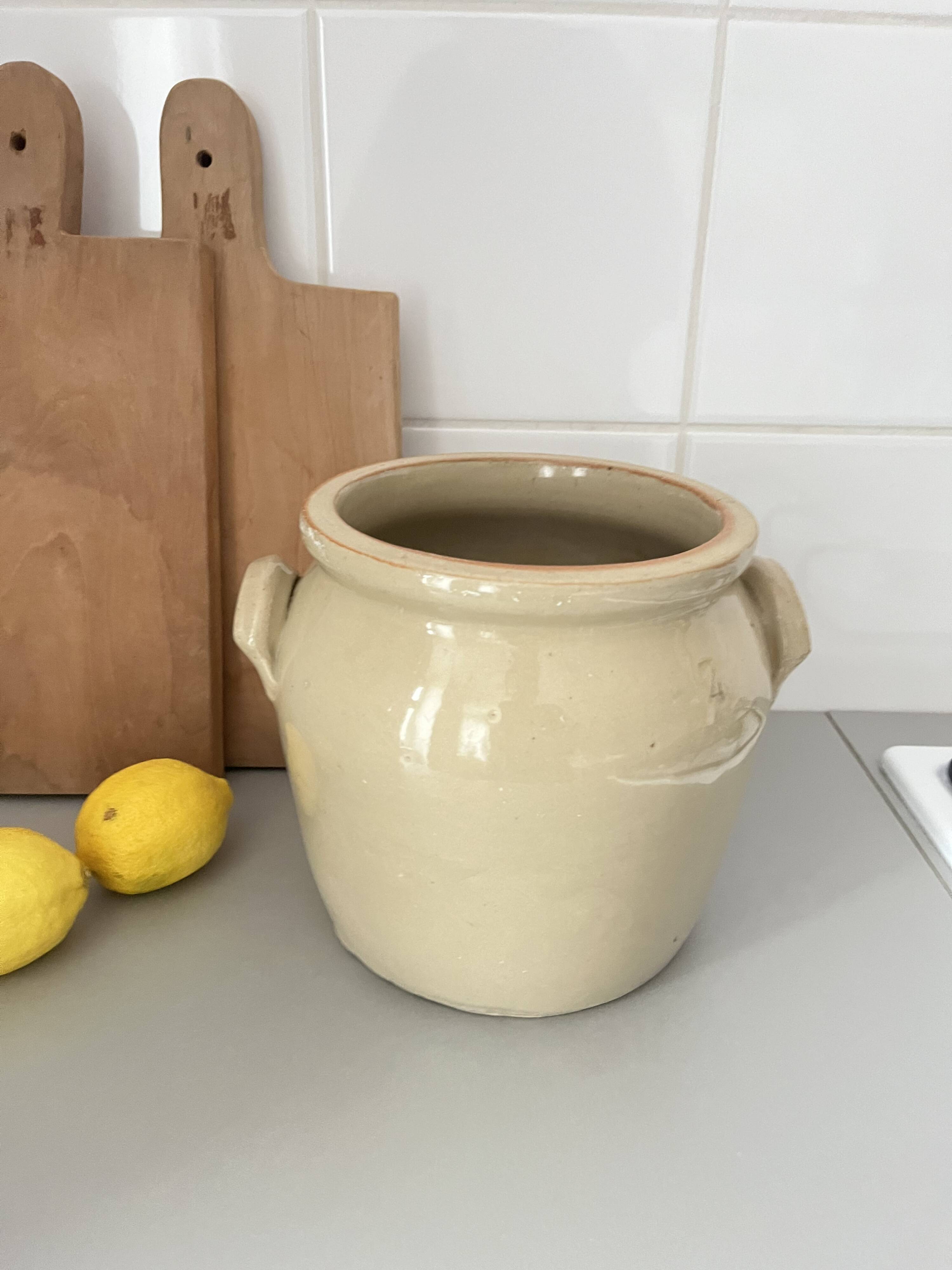 Old Digoin stoneware grease pot