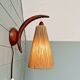 Scandinavian teak and sisal rope wall light, Temde, 1950-60