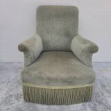 Napoleon III period velvet toad armchair, 19th century