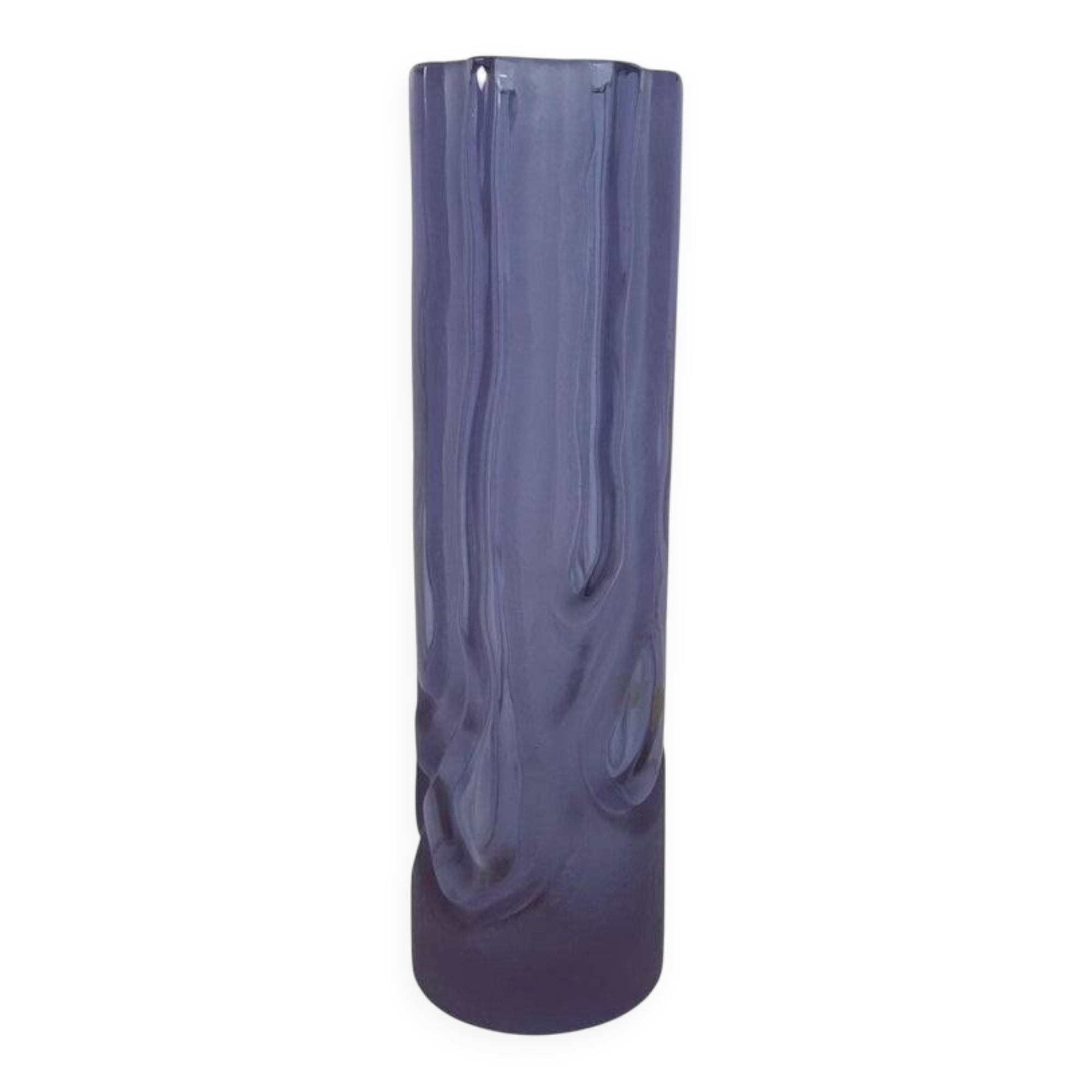 Italian Vintage Satinato Violet Murano Glass Vase, 1970s