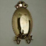 Pair of Swedish brass wall sconces from the mid-century.