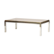 Table basse vintage en verre, laiton et chrome années 70