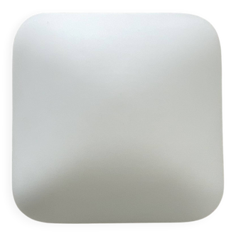 Square wall light ceiling light 20 cm matt white glass 1960 1970