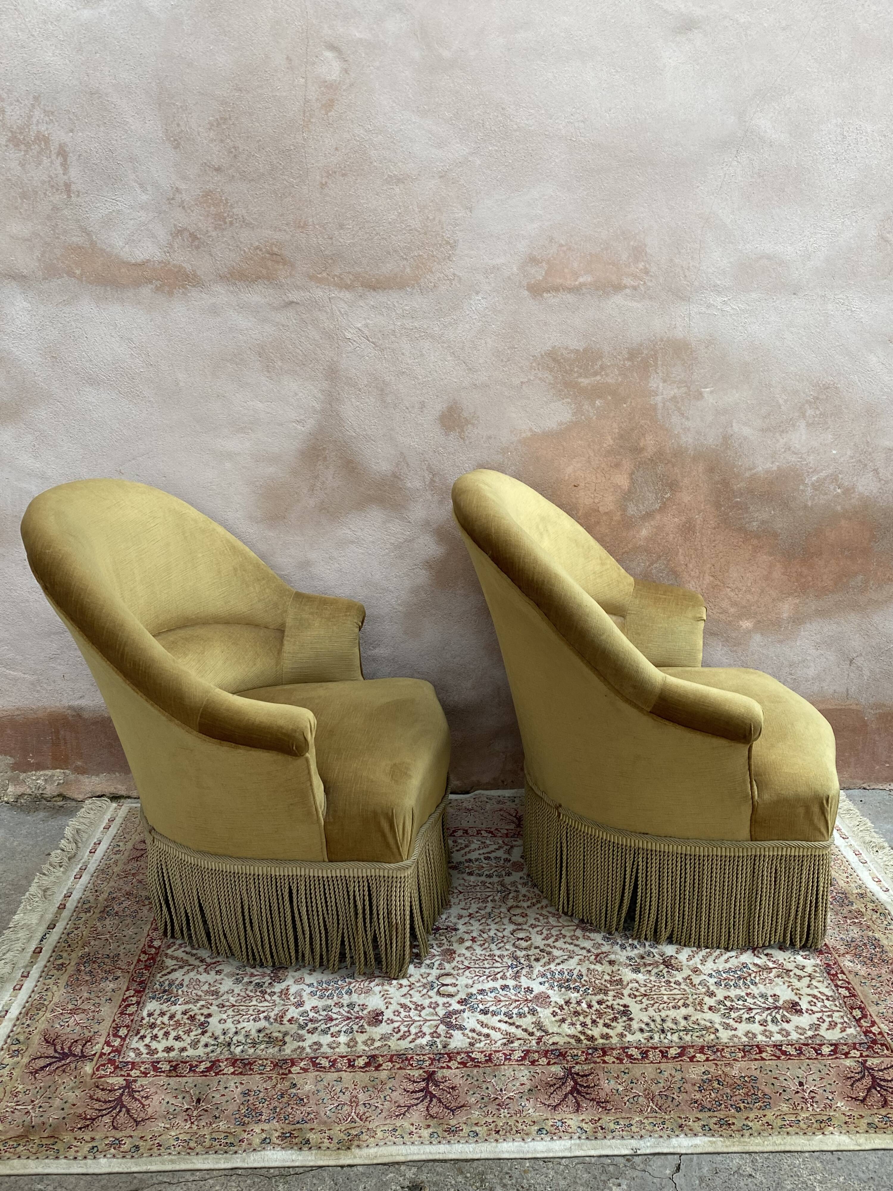 Pair of toad armchairs