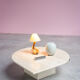 Postmodern coffee table in travertine, 1970