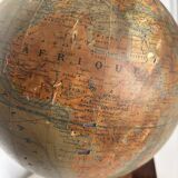 Vintage 1930 globe terrestrial Jacques Adnet world map J. Forest glass wood -