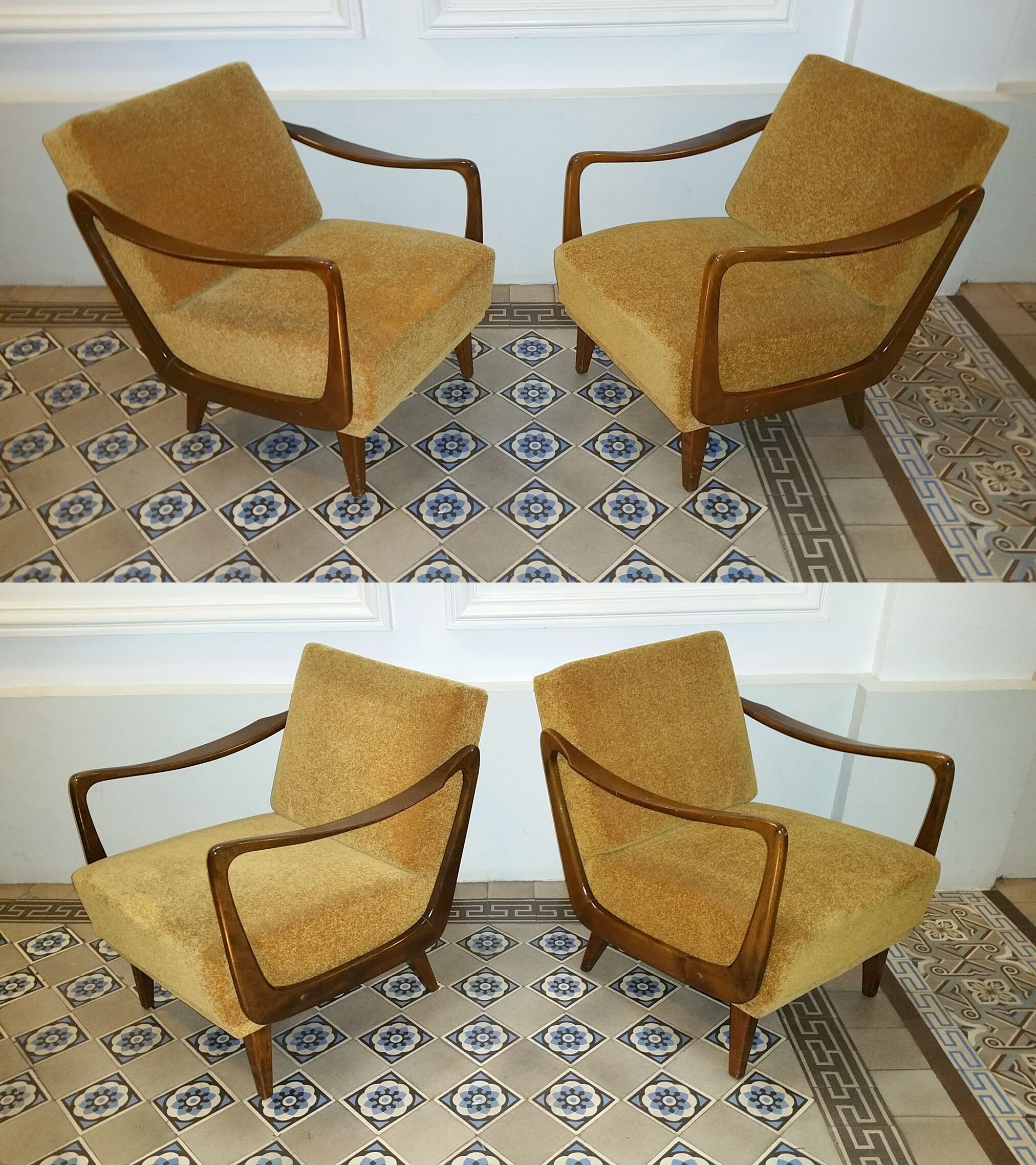 Scandinavian pair of chairs of the years 50-60 Boomerang design