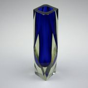 Murano Blue Sommerso Vase, Vintage, Italy, 1970s