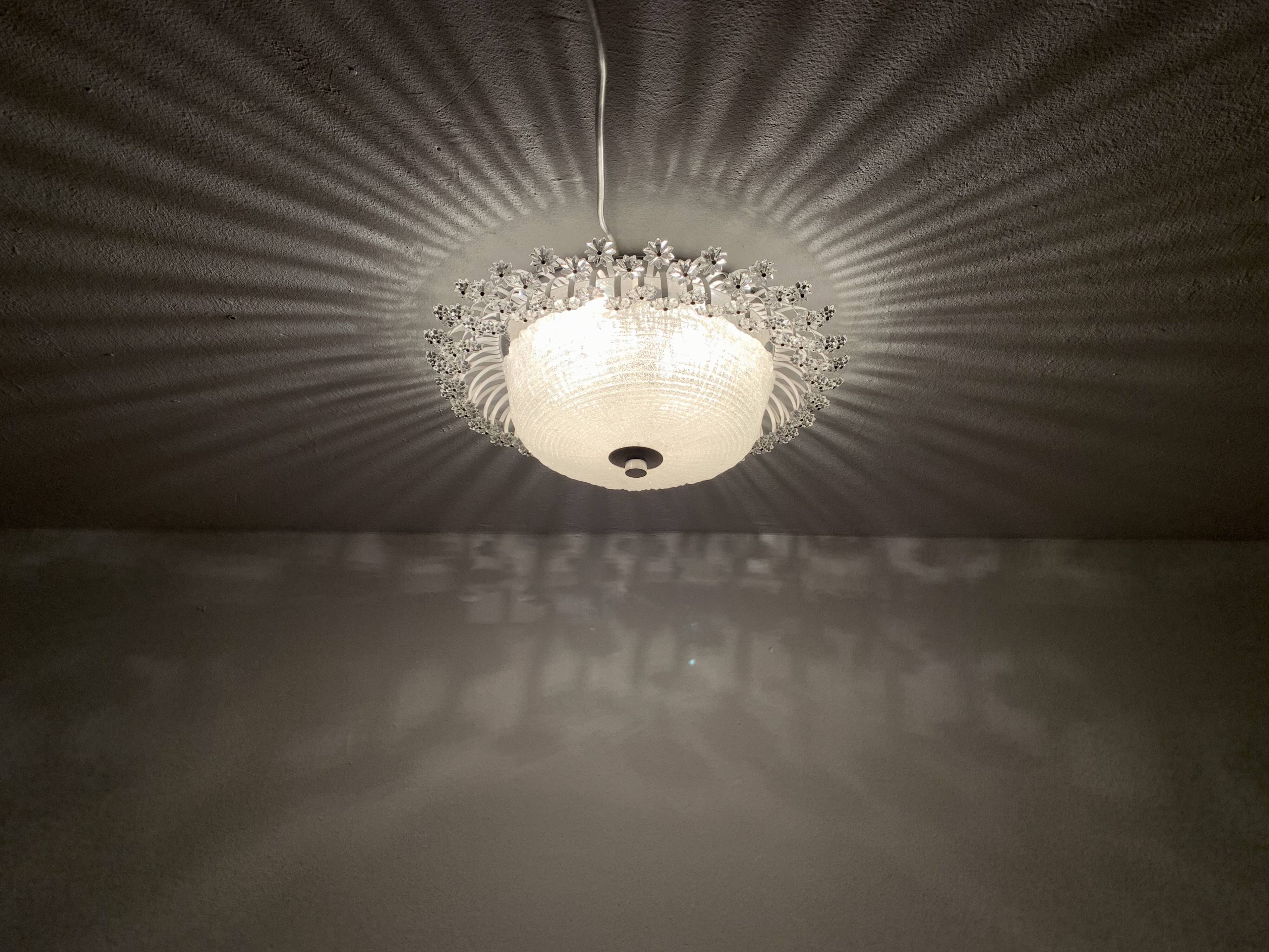 Large Floral Flush Lamp