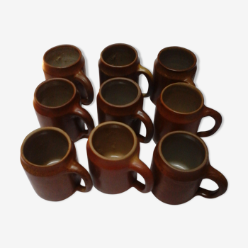 Set of 9 sandstone mugs