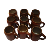Set of 9 sandstone mugs