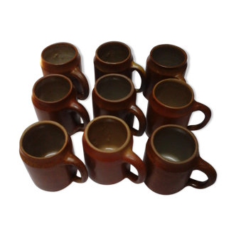 Set of 9 sandstone mugs
