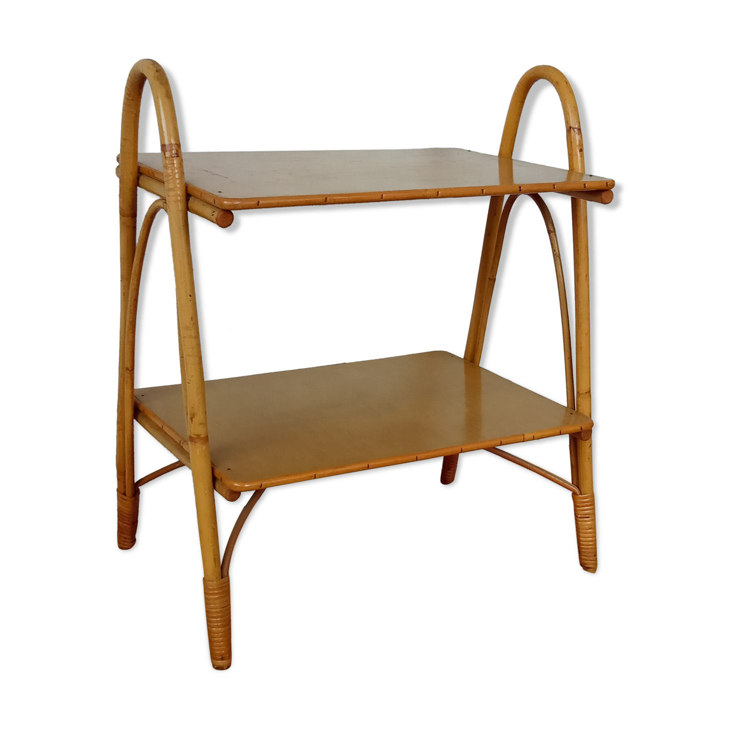 Rattan side table 50s
