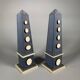 Pair of Ornate Obelisks with Cameos in Plaster in the Antique Style, Late 18th Century